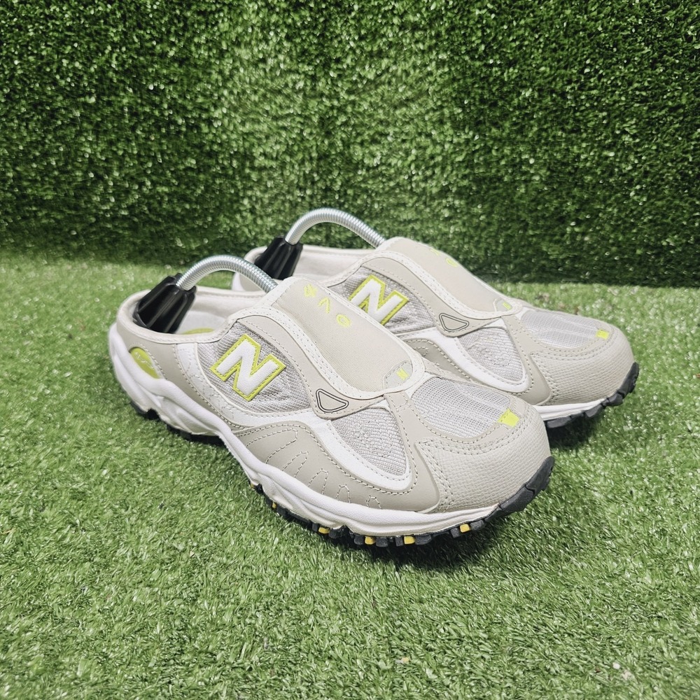 New Balance 470 White Grey Athletic Slip On Comfort Slide Mules Womens Size 10